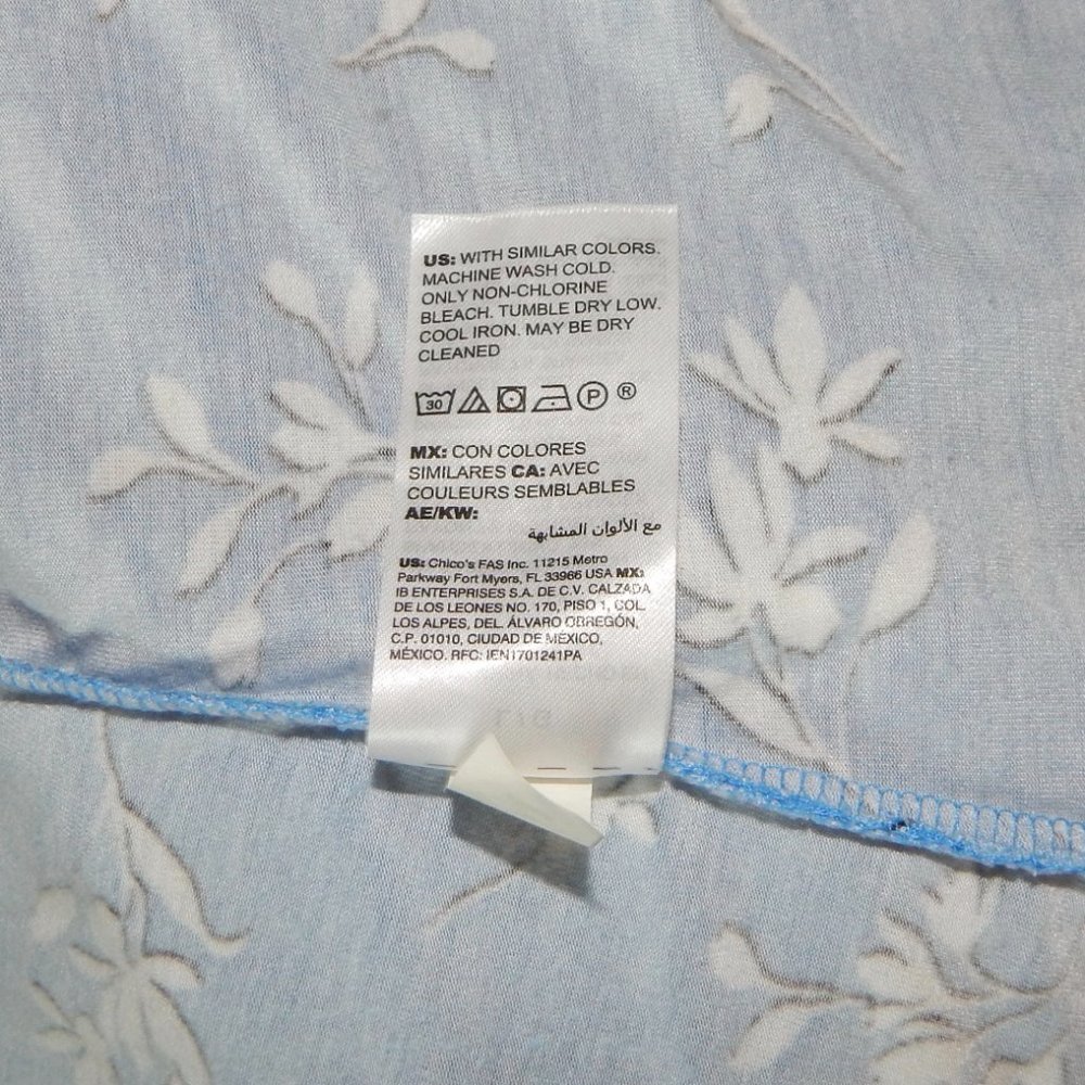 Soma Size L Blue White Floral Tank Top Built in Bra Adjustable Shirt Sleepwear - Picture 9 of 10